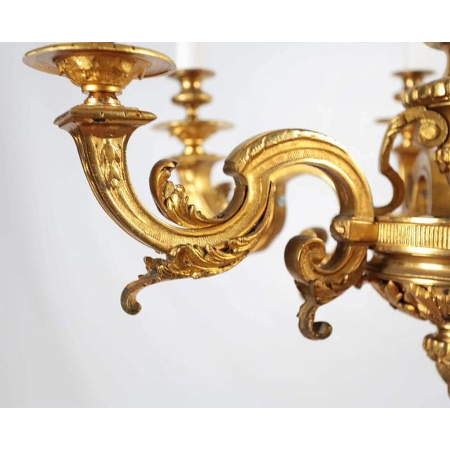 2000 - 2009 Antique Mazarin Gilded Bronze Chandelier For Sale - Image 5 of 7