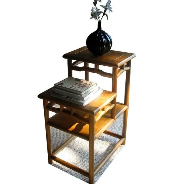 Stacking Accent Tabel Made of Reclaim Wood For Sale - Image 4 of 5