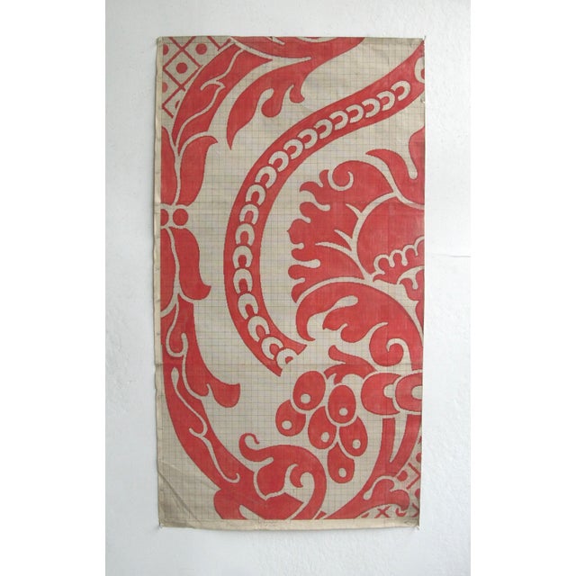 19th c. French original textile design. Gouache on paper. Each design is a one-of-a-kind, hand-painted work. The designs...