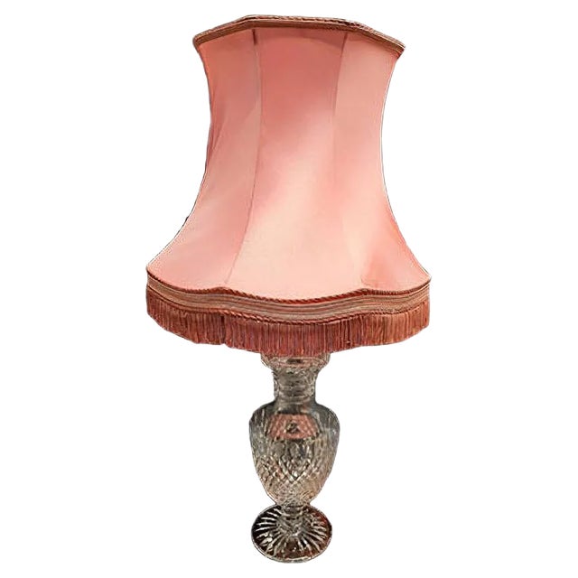 Crystal Table Lamp with Diamond Tips, 1950s For Sale