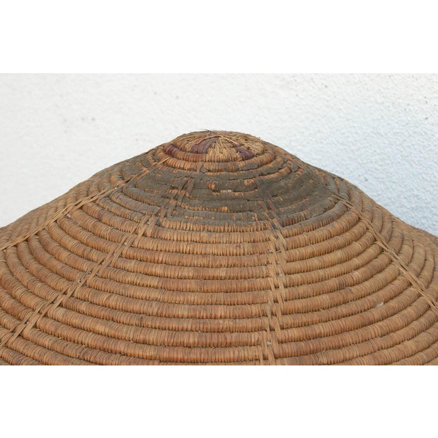 Wood 30"Dm Large Antique Nomadic Storage Basket For Sale - Image 7 of 11