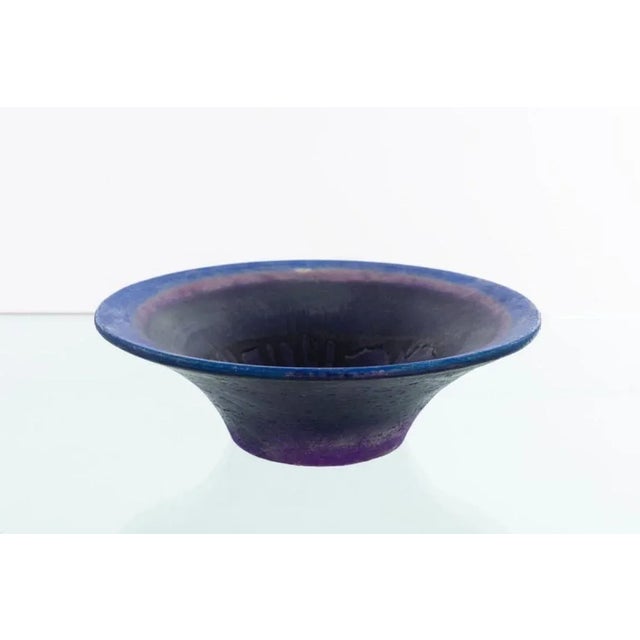 Fantoni ceramic bowl, graduated colors inside and out makes this technical glaze a trademark of Fantoni. Signed underside...