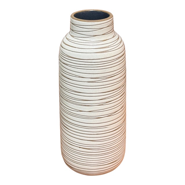 Heath Ceramics Sausalito Striated Ceramic Vase For Sale