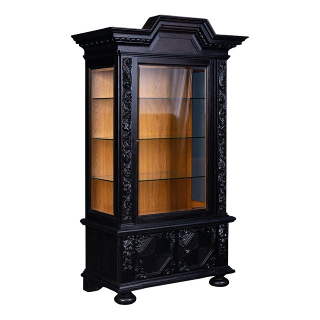 Neo-Renaissance Oak & Veneer Showcase For Sale