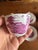 1805 Rare Antique Set of Four Pink Lustre and Bat Printed Pearlware Handled Cups and Saucers, Attributed to Thomas Wolfe - Set of 8 For Sale - Image 15 of 17