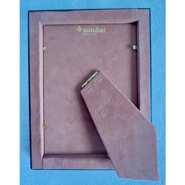 Handcrafted Italian Wood 5 X 7 Photo Frame Black White Made in Italy For Sale In Miami - Image 6 of 9