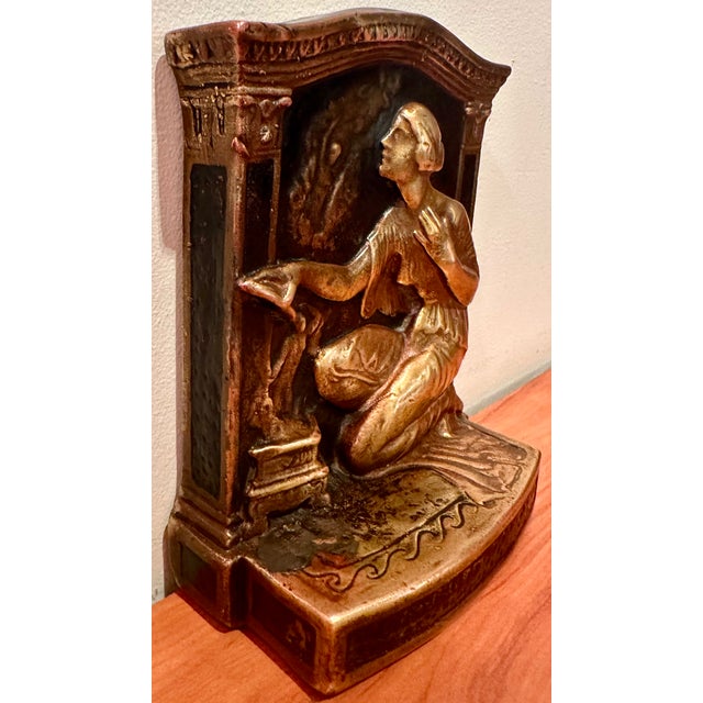 Armor Bronze 1922 Pandora's Box Bookends For Sale - Image 15 of 18