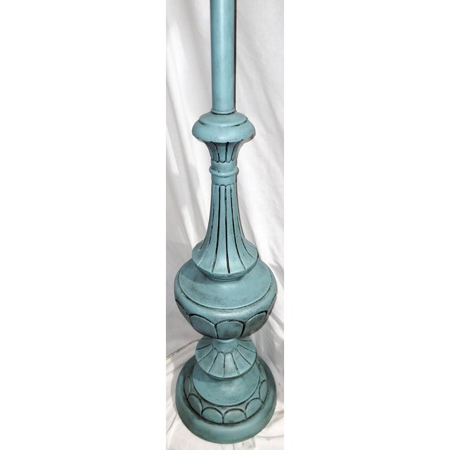 Mid 20th Century Painted Torchiere Table Lamps - a Pair For Sale - Image 4 of 6