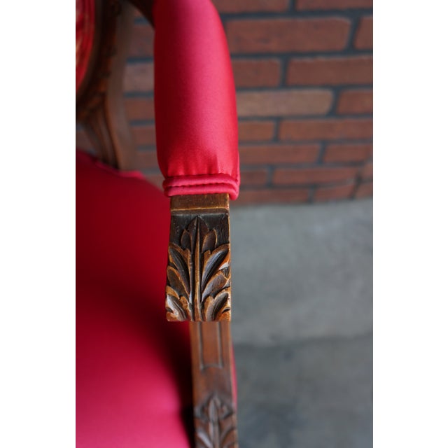 Late 19th Century Antique French Carved Walnut Arm Chair For Sale - Image 5 of 10