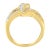 Contemporary 10K Yellow Gold 3/4 Cttw Channel Set Round and Baguette-cut Diamond Double Shank Bypass Ring (J-K Color, I1-I2 Clarity), Size 7.25 For Sale - Image 3 of 8