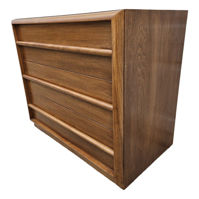 Robsjohn-Gibbings Widdicomb Walnut Three Drawer Chest Dresser For Sale