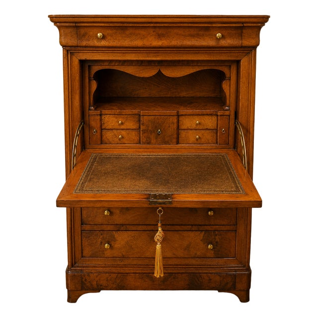 19th Century Louis Philippe Secretary Desk in Walnut For Sale