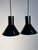 Beautiful pair of holmegaard mini p&t pendant lamps, designed by michael bang – an excellent example of danish design...