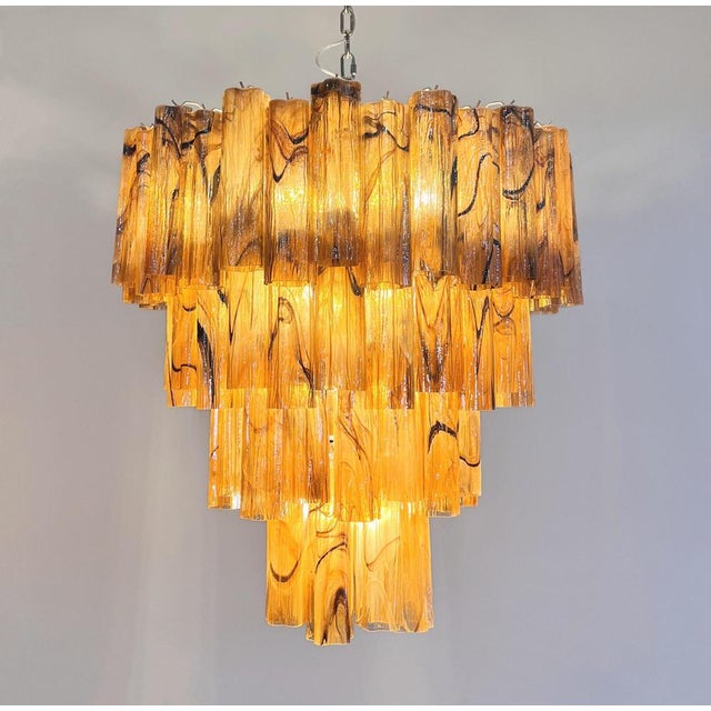 Metal Italian Chandeliers in Murano Glass, 1990, Set of 2 For Sale - Image 7 of 16