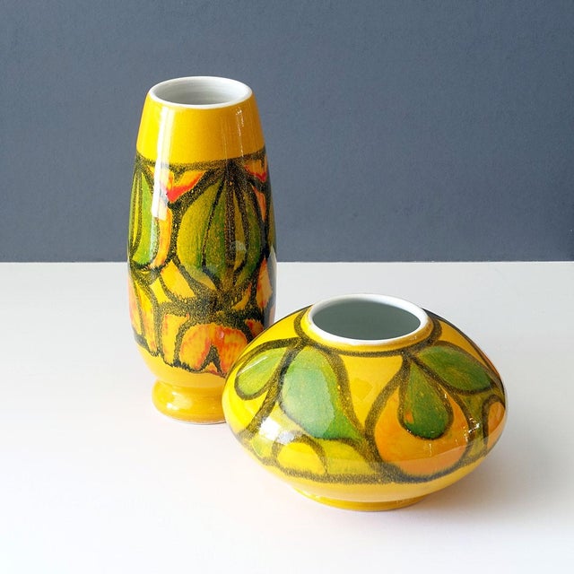 1970s Poole Pottery England "Delphis" Taller Yellow Vase Chairish