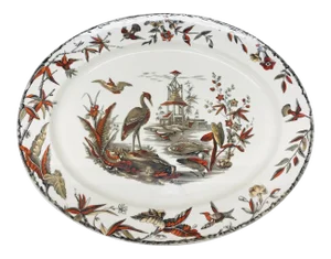 Late 1800s Rare Ridgway Indus Polychromatic Platter