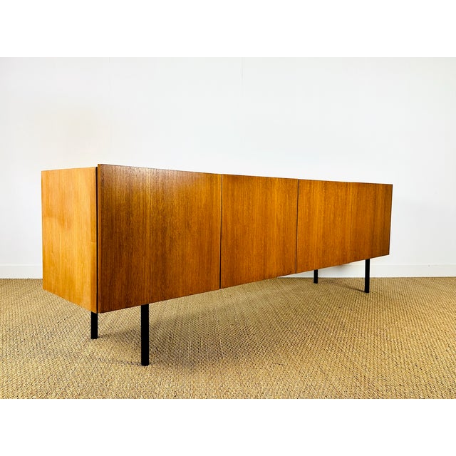 Wood Scandinavian Minimalist Teak Sideboard, 1960s For Sale - Image 7 of 17