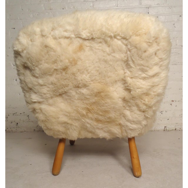 Philip Arctander Clam Chair In Lamb Fur Chairish