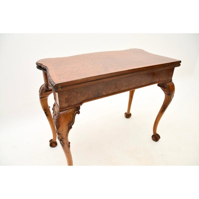 Card Table in Burr Walnut, 1900s For Sale - Image 10 of 11