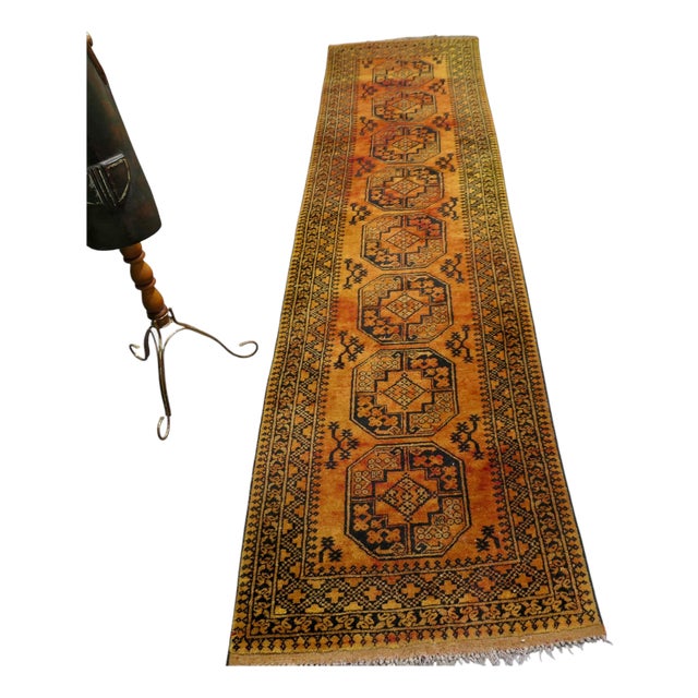Vintage Hall Runner Rug with Pattern, 1930 For Sale