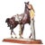Italian Ceramic Sculpture of Horse and Woman on Wooden Base by A. Saulini, 1970s For Sale