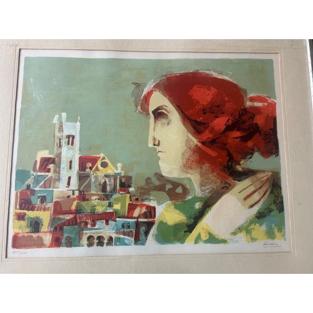 Late 20th Century Late 20th Century Alvar Sunol Munoz-Ramos Limited Edition Lithograph, Signed & Numbered 255/275, Spanish Figurative Village Scene For Sale - Image 5 of 11