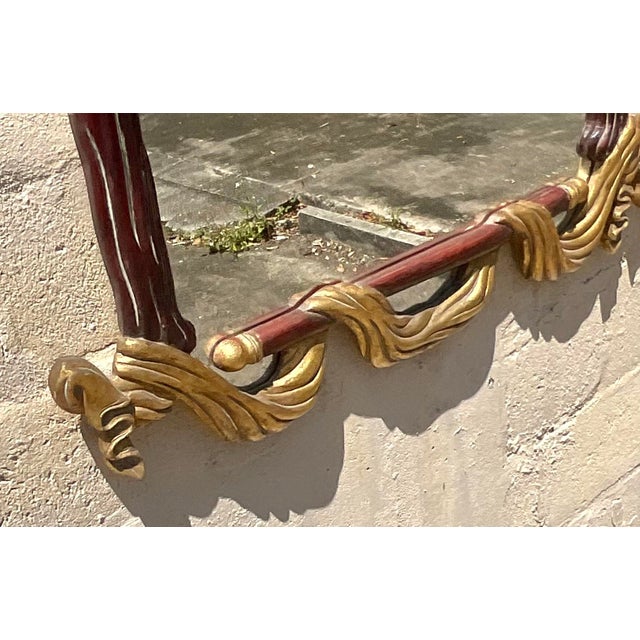 Traditional Vintage Regency Carved Rope and Tassle Gilt Mirror For Sale - Image 3 of 7