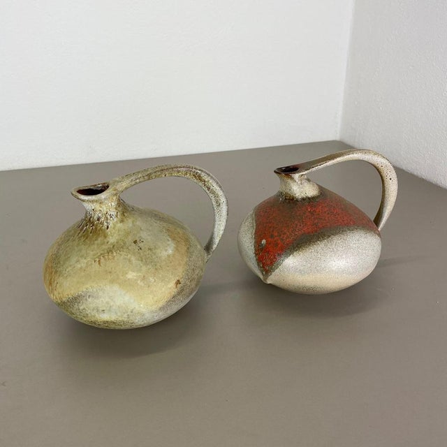 Pottery Vases 313 attributed to Kurt Tschörner Ruscha, Germany, 1960s, Set of 2 For Sale - Image 4 of 18