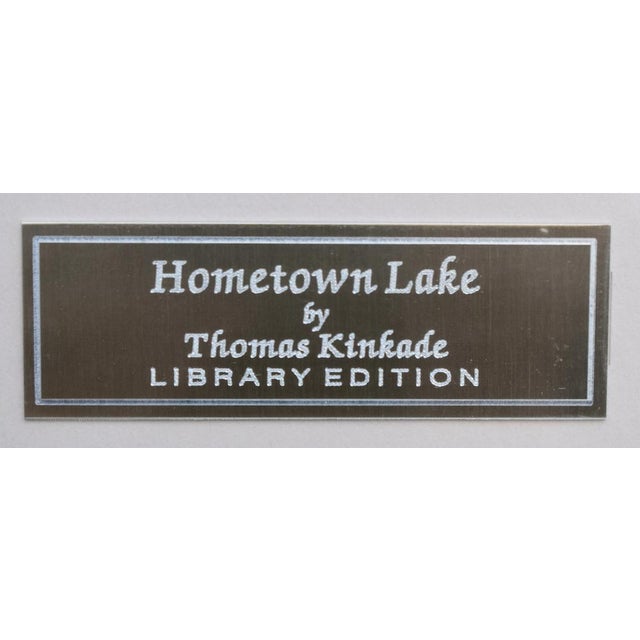 Vintage Thomas Kinkaid "Hometown Lake" Library Edition Print in Gold Frame For Sale - Image 4 of 12