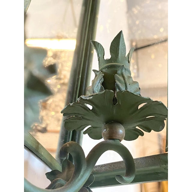 Black Lacquered Iron Wall Lantern, 1940s For Sale - Image 8 of 14