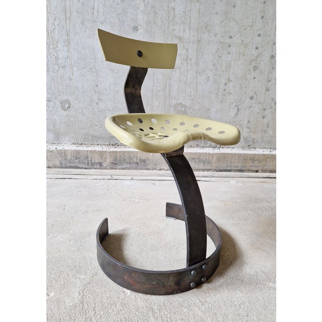 Postmodern Metal Tractor Seat Chairs, 1990, Set of 4 For Sale - Image 10 of 15