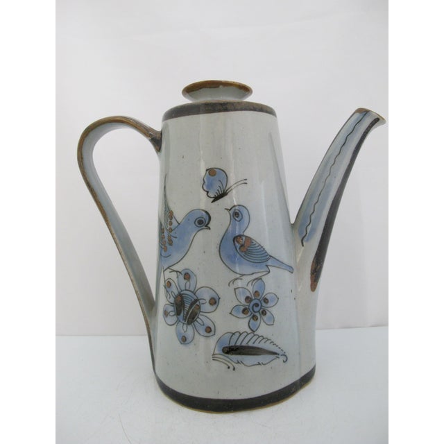 Incredibly sweet Vintage Ken Edwards Mexican pottery coffee pot from the El Palomar studio in Tonalá, Mexico. Crafted in...