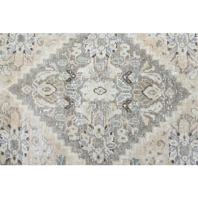 1970s Vintage Persian Handmade Wool Cotton Light Brown Area Rug For Sale - Image 9 of 11