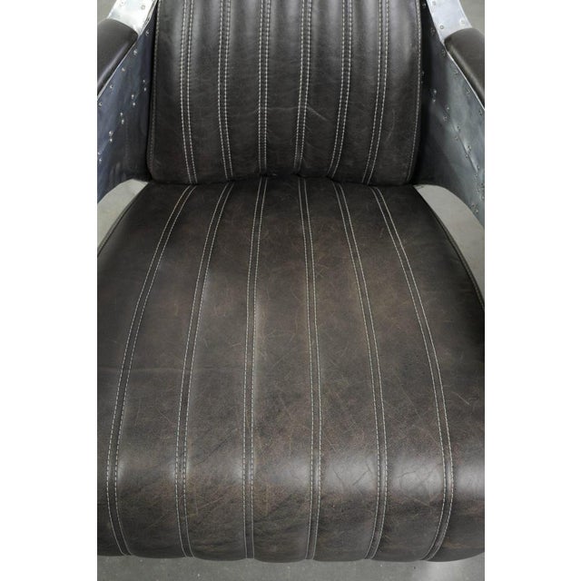 Industrial Black Cowhide Aviator Chairs, Set of 2 For Sale - Image 6 of 17