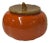 Delicate Orange Persimmon Shape Stem Lid Ceramic Display Art For Sale