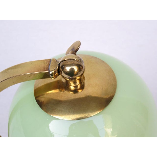Art Deco Bedside Lamp in Brass with Green Cased Glass Shade, 1920s For Sale - Image 13 of 15