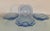 Deep azur depression glass, 4 rimmed soup bowls in blue pattern. These are discontinued depression glass pieces in the...