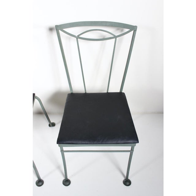 Set of Four Tempestini for Salterini Wrought Iron Dining Side Chairs, Circa 1940 For Sale - Image 9 of 12