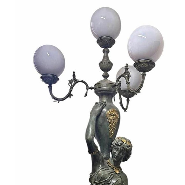 Art Deco Table Lamps in Bronze, Set of 2 For Sale - Image 5 of 6