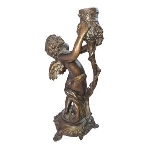19th Century Antique Cherub Bronze Candle Holders, French