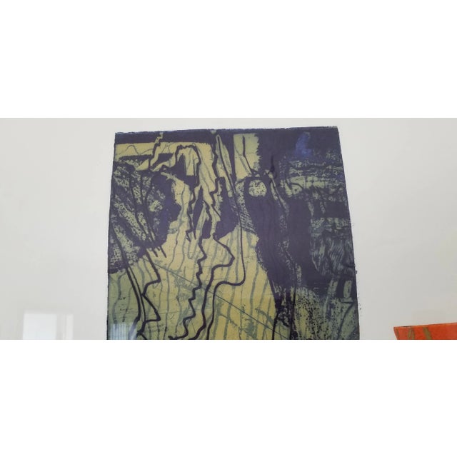 Metal 1974 Carol Dueno " Christina in July" Large Modernist Abstract Painting/ Sold For Sale - Image 7 of 13