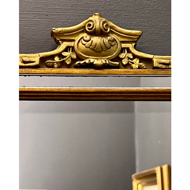19th Century French Adam Style Carved Giltwood Beveled Mirror With Shelf For Sale In Philadelphia - Image 6 of 11