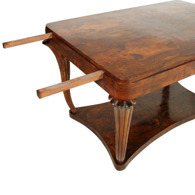 Art Deco Burl Walnut Table and Chairs by Testolini & Salviati, 1920s, Set of 7 For Sale - Image 4 of 13