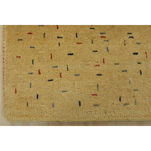 Gabbeh Rug 5’6” X 7’6” Gold Wool Contemporary Hand-Knotted Carpet For Sale - Image 10 of 13