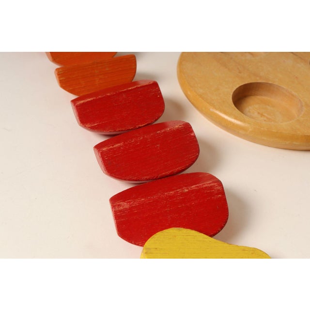 Red Vintage Creative Playthings Wooden Fruit Puzzle / Instructional Toy For Sale - Image 8 of 12