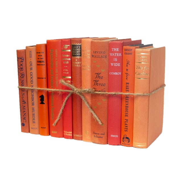 Booth & Williams Decorative Books - Vintage Citrus Book Bundle - 1 Foot of Orange Books For Sale - Image 4 of 4