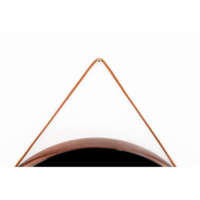 Mirror in Teak and Leather by Uno & Östen Kristiansson for Luxus, Sweden, 1950s For Sale - Image 13 of 15