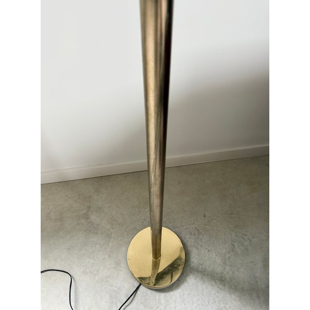 Brass 1960s Sculptural Fluted Brass Floor Lamp by Laurel Lamp Company, Surface Patina For Sale - Image 8 of 9