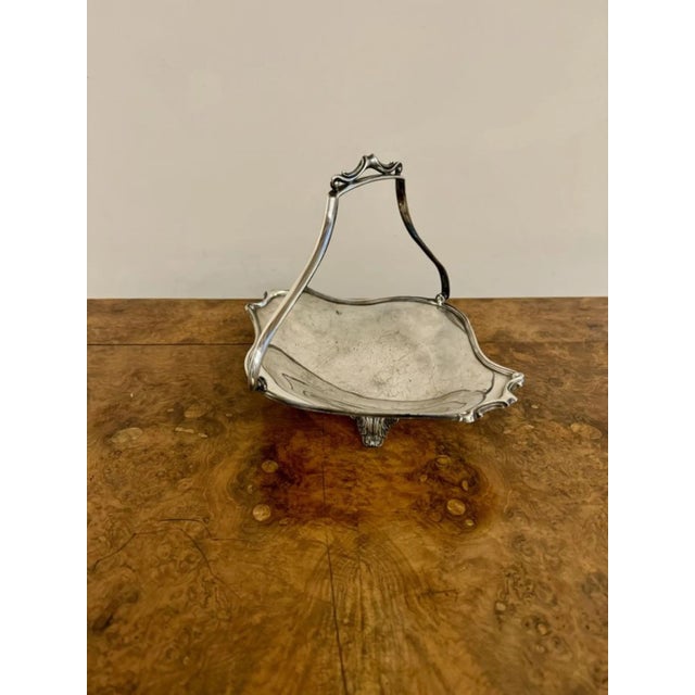 Edwardian Silver Plated Cake Basket, 1900s For Sale - Image 4 of 5