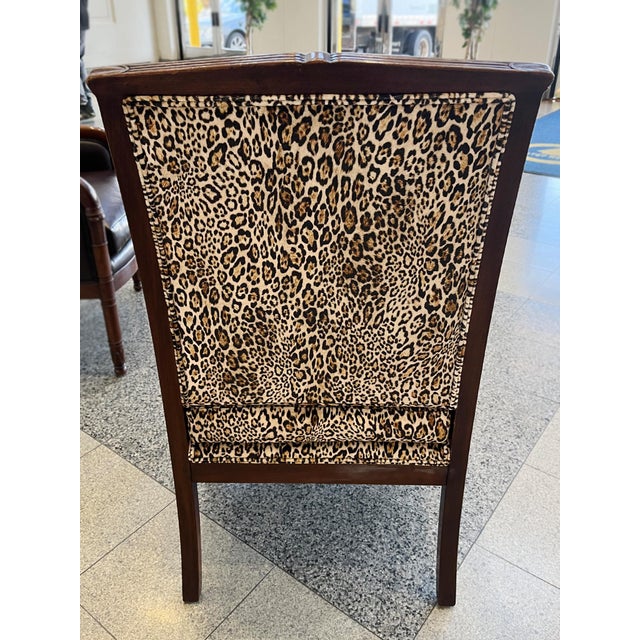 French Empire Armchairs in Brown Vegan Leather & Silk Velvet - A Pair For Sale - Image 9 of 18